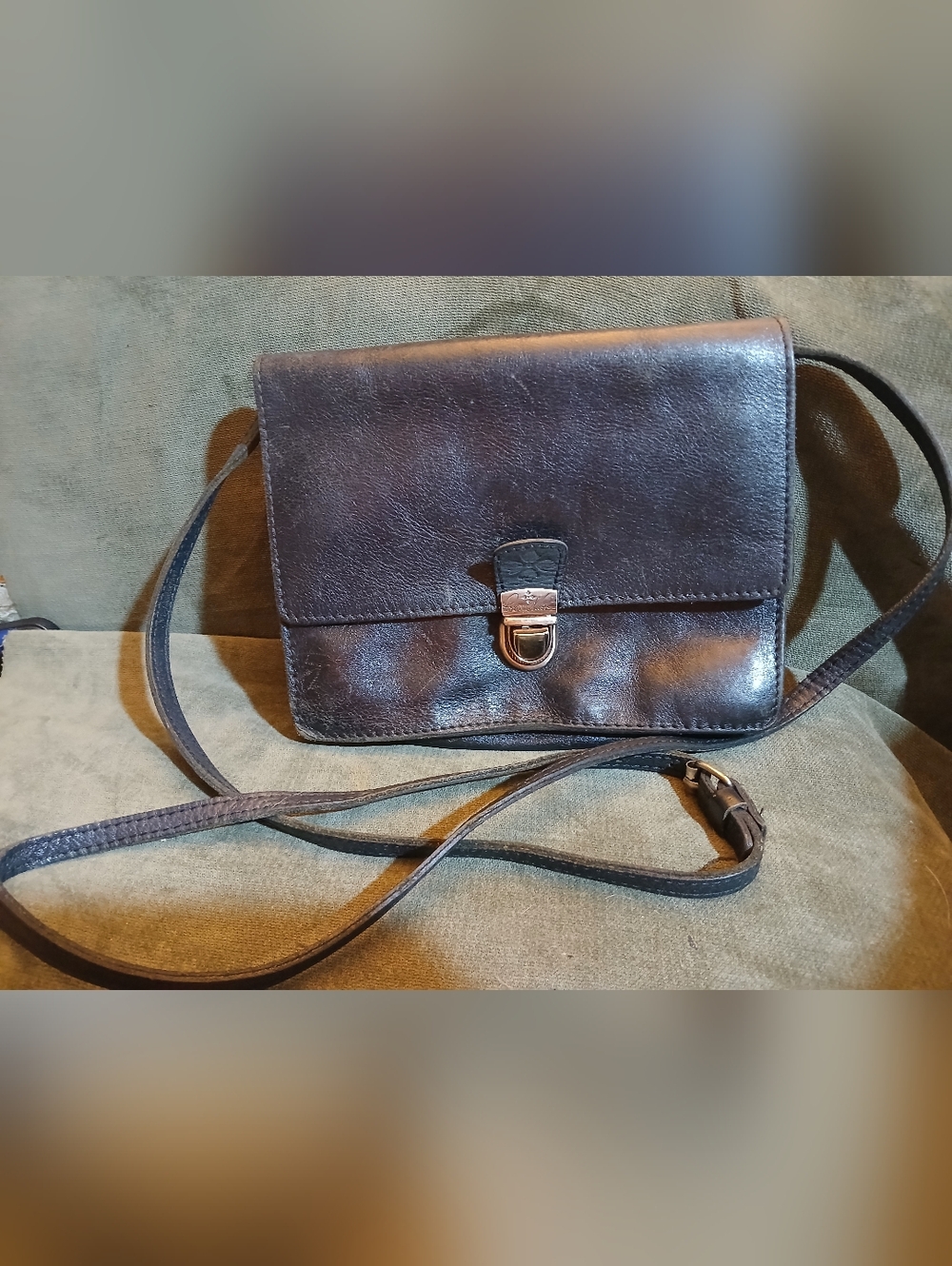 Patricia Nash Leather Crossbody Bag in Dark Brown - Classic Casual Carry